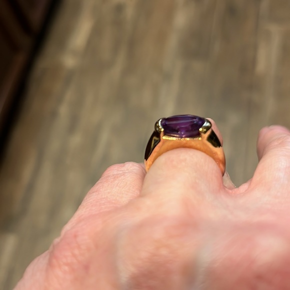 18K Over 925 Silver Lab-Created Alexandrite Ring & Earrings Set - Picture 8 of 12